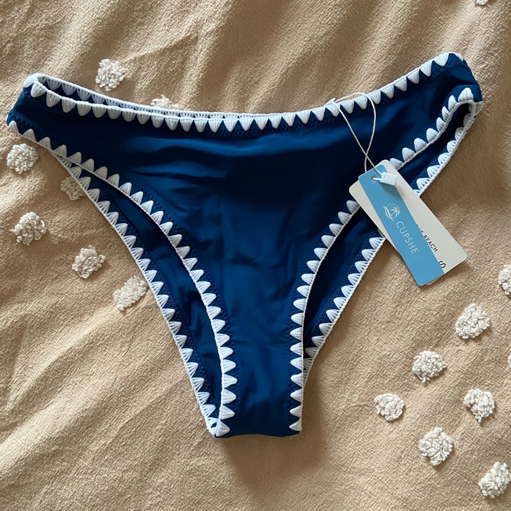 NWT Cupshe teal crochet bikini bottom